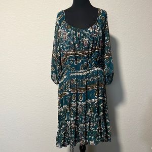 Torrid paisley print dress w detachable belt